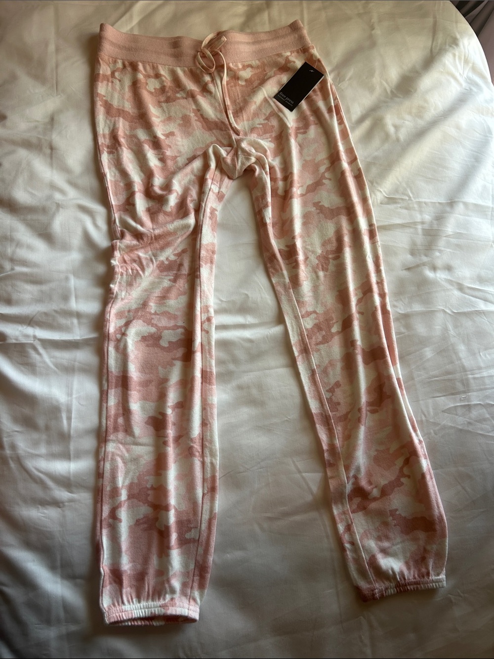 free press Pink Camo Knit Joggers for sleeping